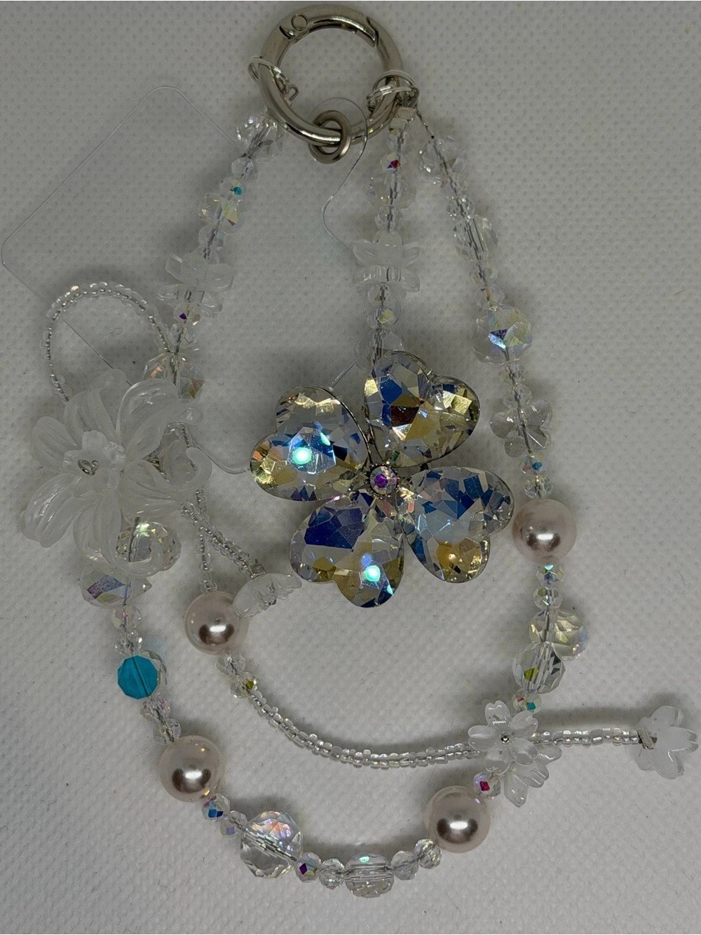 Clear Clover Keychain / Phone Chain